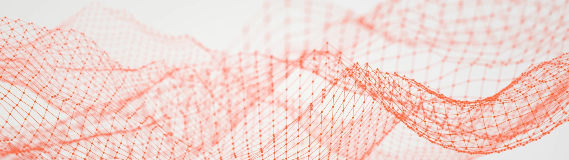 Three dimensional wave in red 