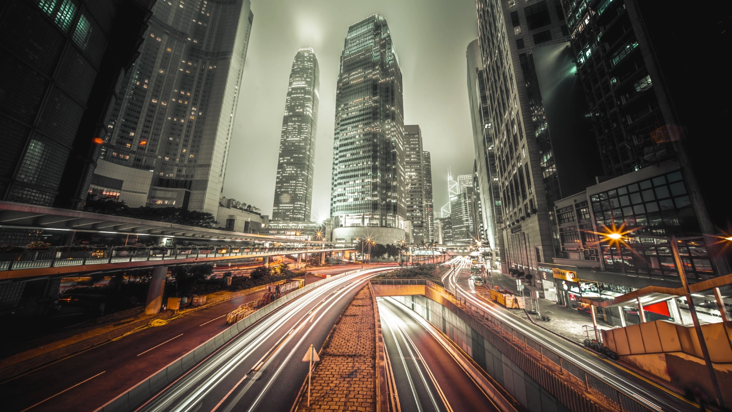 Financial district at night image
